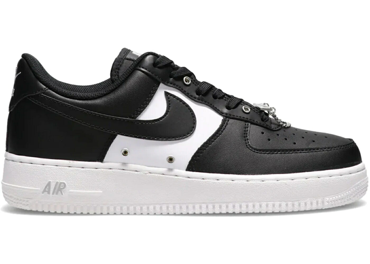 ナイキ 黒色 ブラック 白色 ホワイト 銀色 シルバー エアフォース '07 スニーカー メンズ NIKE AIR FORCE 1 LOW PRM BLACK WHITE METALLIC SILVER / BLACK WHITE METALLIC SILVER