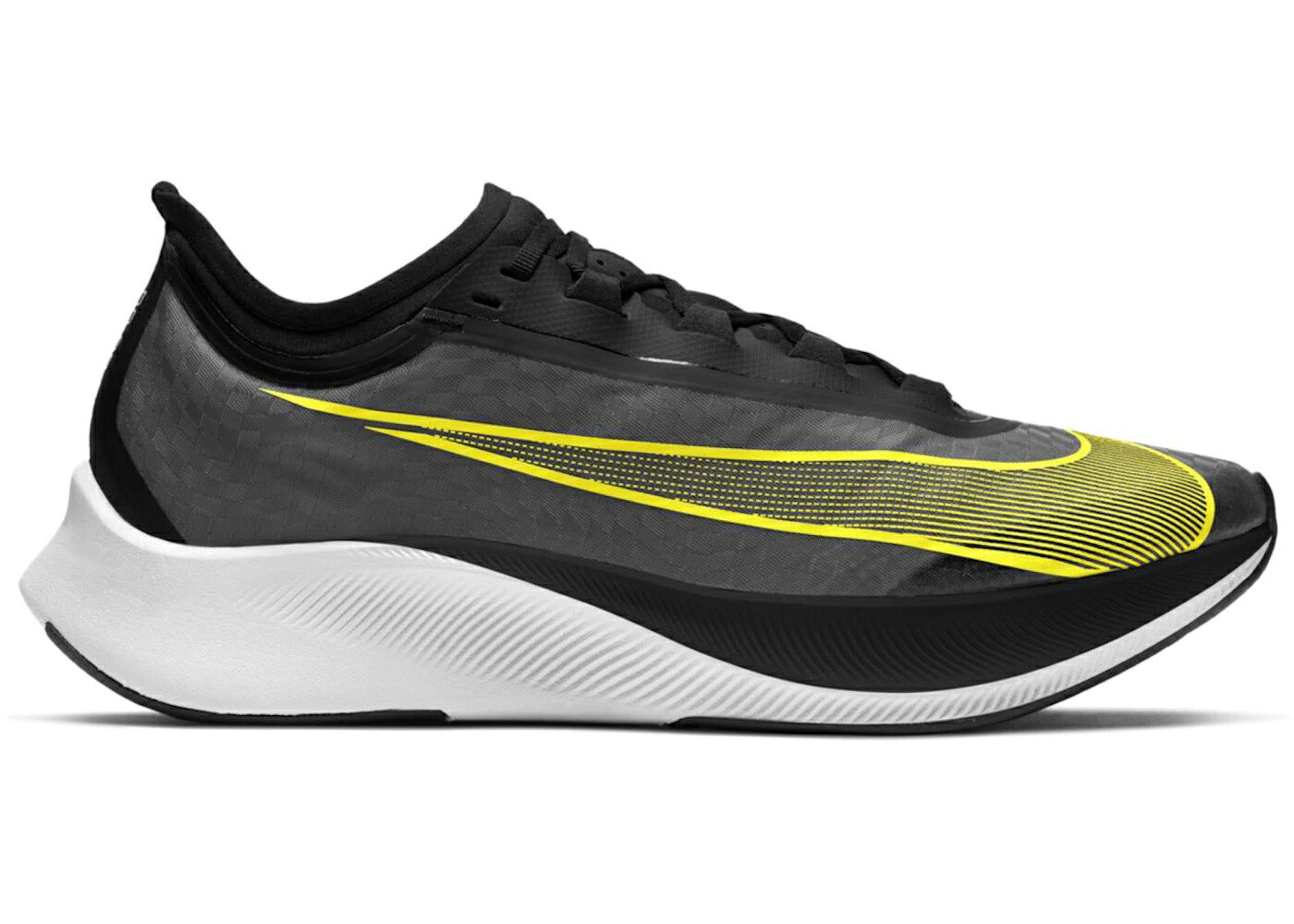 ナイキ ズーム 黒色 ブラック 黄色 イエロー 白色 ホワイト ズームフライ スニーカー メンズ NIKE ZOOM FLY 3 BLACK OPTI YELLOW / BLACK WHITE OPTI YELLOW