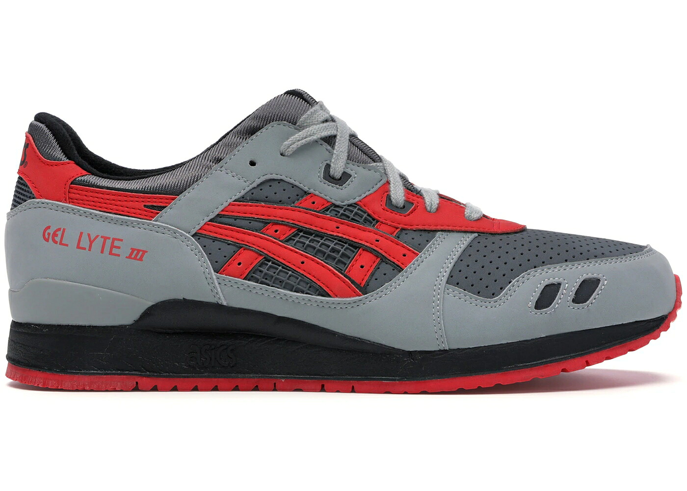 アシックス ゲルライト 赤 レッド 灰色 グレー グレイ スニーカー メンズ ASICS GEL-LYTE III RONNIE FIEG SUPER RED / GRAY RED