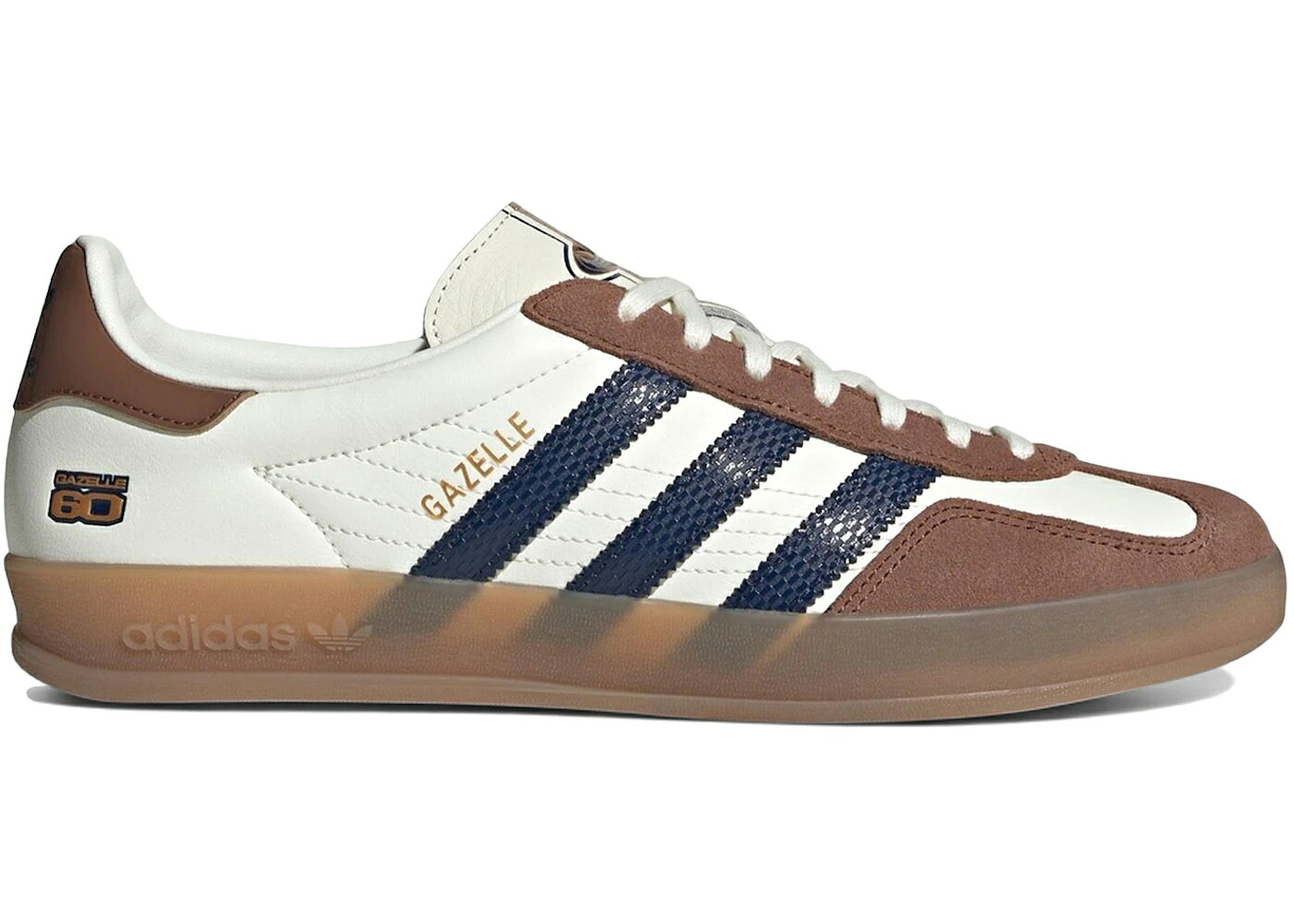 アディダス ガゼル 白色 ホワイト 青色 ブルー スニーカー メンズ ADIDAS GAZELLE INDOOR 60TH ANNIVERSARY / OFF WHITE DARK BLUE PRELOVED