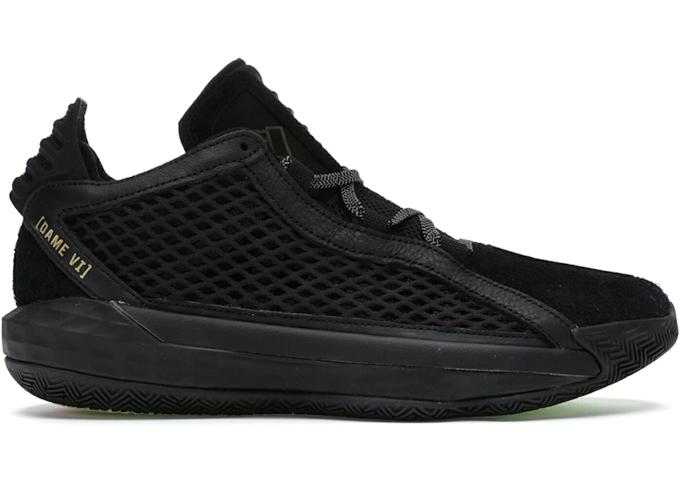 アディダス なめし革 黒いこと 黒いこと ゴールド 中核グループ スニーカー メンズ ADIDAS DAME 6 LEATHER BLACK GOLD / CORE BLACK GOLD METALLIC CORE