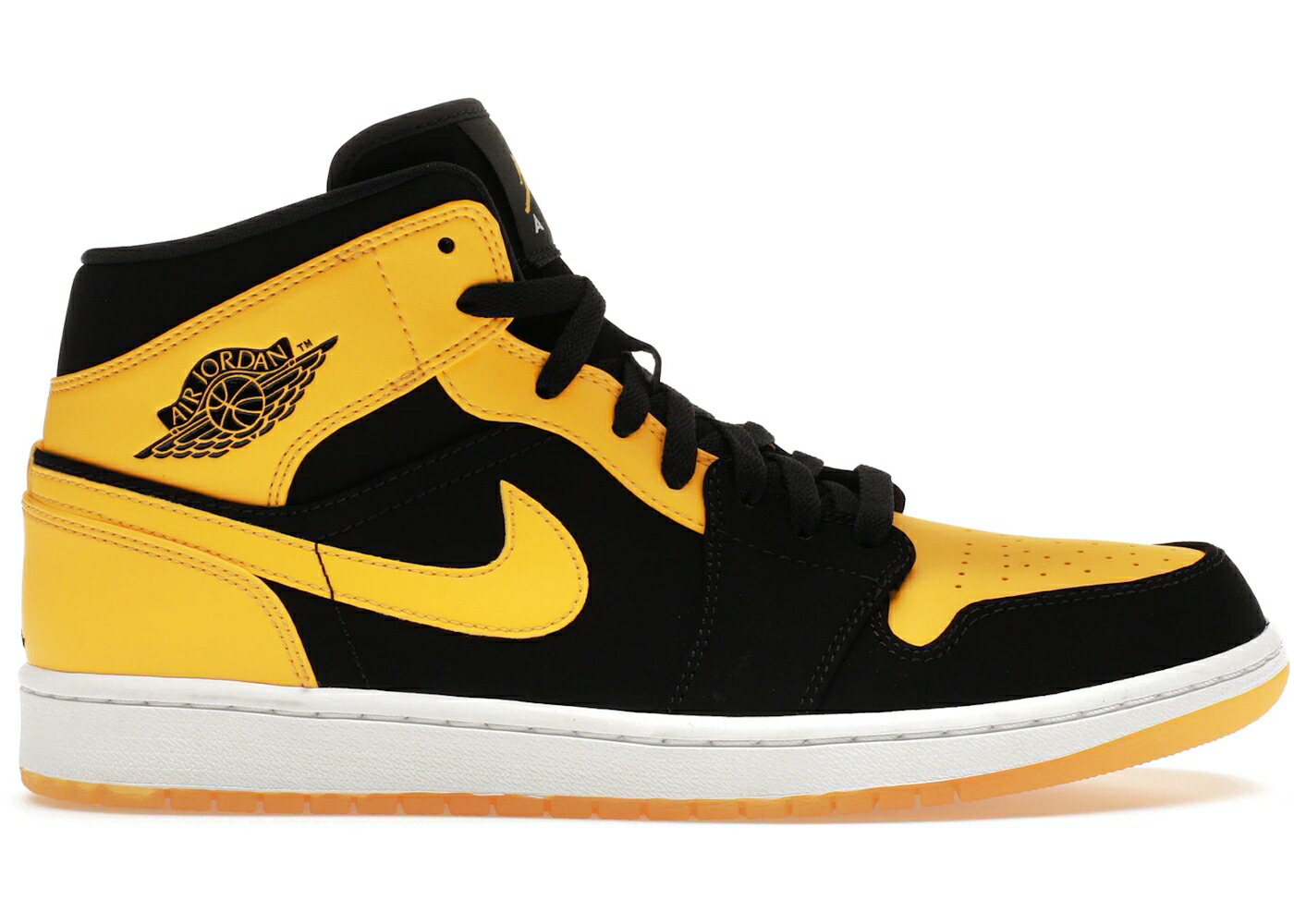 ナイキ ジョーダン ミッド 黒いこと 黒いこと 白いこと 白いこと スニーカー メンズ JORDAN 1 RETRO MID NEW LOVE (2017) / BLACK VARSITY MAIZE WHITE
