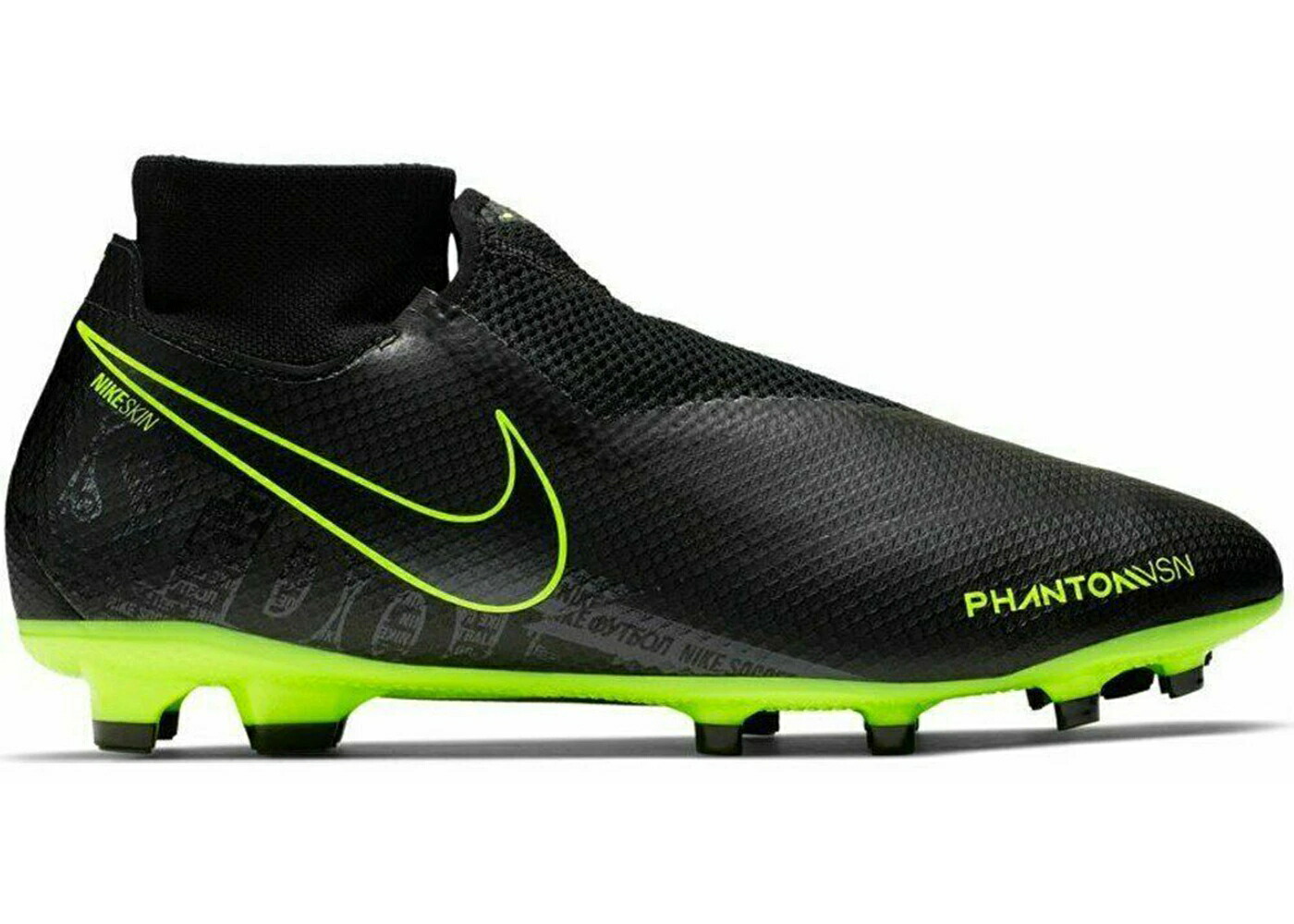 ナイキ プロ 黒色 ブラック スニーカー メンズ NIKE PHANTOM VISION PRO DF FG BLACK VOLT / BLACK BLACK VOLT