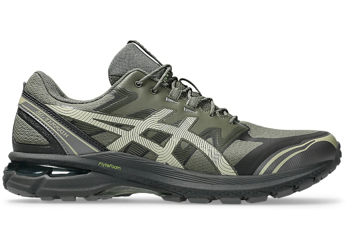 アシックス 緑 グリーン カーキ スニーカー メンズ ASICS GEL-TERRAIN MANTLE GREEN KHAKI / MANTLE GREEN KHAKI