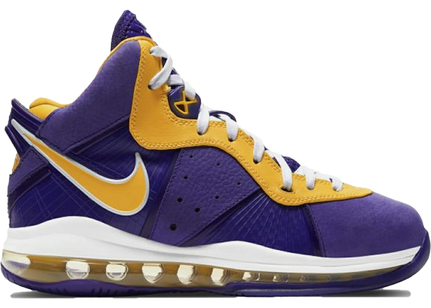 ナイキ レブロン レイカーズ 紫 パープル 黄色 イエロー ジュニア キッズ NIKE LEBRON 8 LAKERS (GS) / PURPLE YELLOW ベビー マタニティ スニーカー｜スニケス