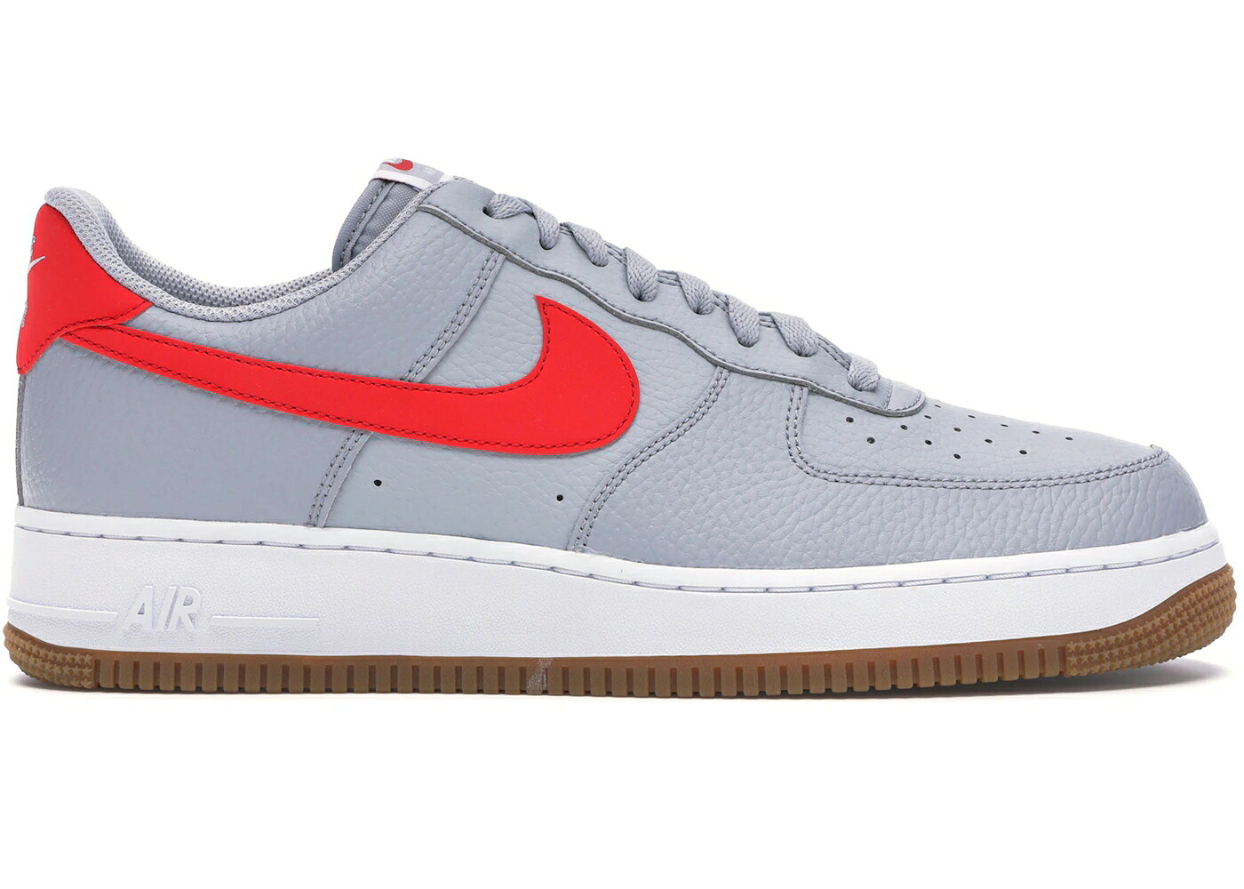 ナイキ 灰色 グレー 赤 レッド 白色 ホワイト 茶色 ブラウン エアフォース '07 スニーカー メンズ NIKE AIR FORCE 1 LOW WOLF GREY UNIVERSITY RED / WOLF GREY WHITE GUM MEDIUM BROWN|スニケス