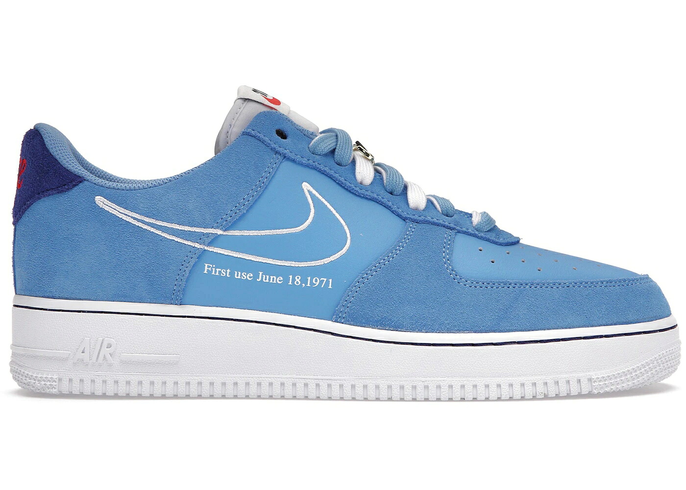 ナイキ 青味 青み 白いこと 白いこと ディープ 空軍 スニーカー メンズ NIKE AIR FORCE 1 LOW FIRST USE UNIVERSITY BLUE / UNIVERSITY BLUE WHITE DEEP ROYAL