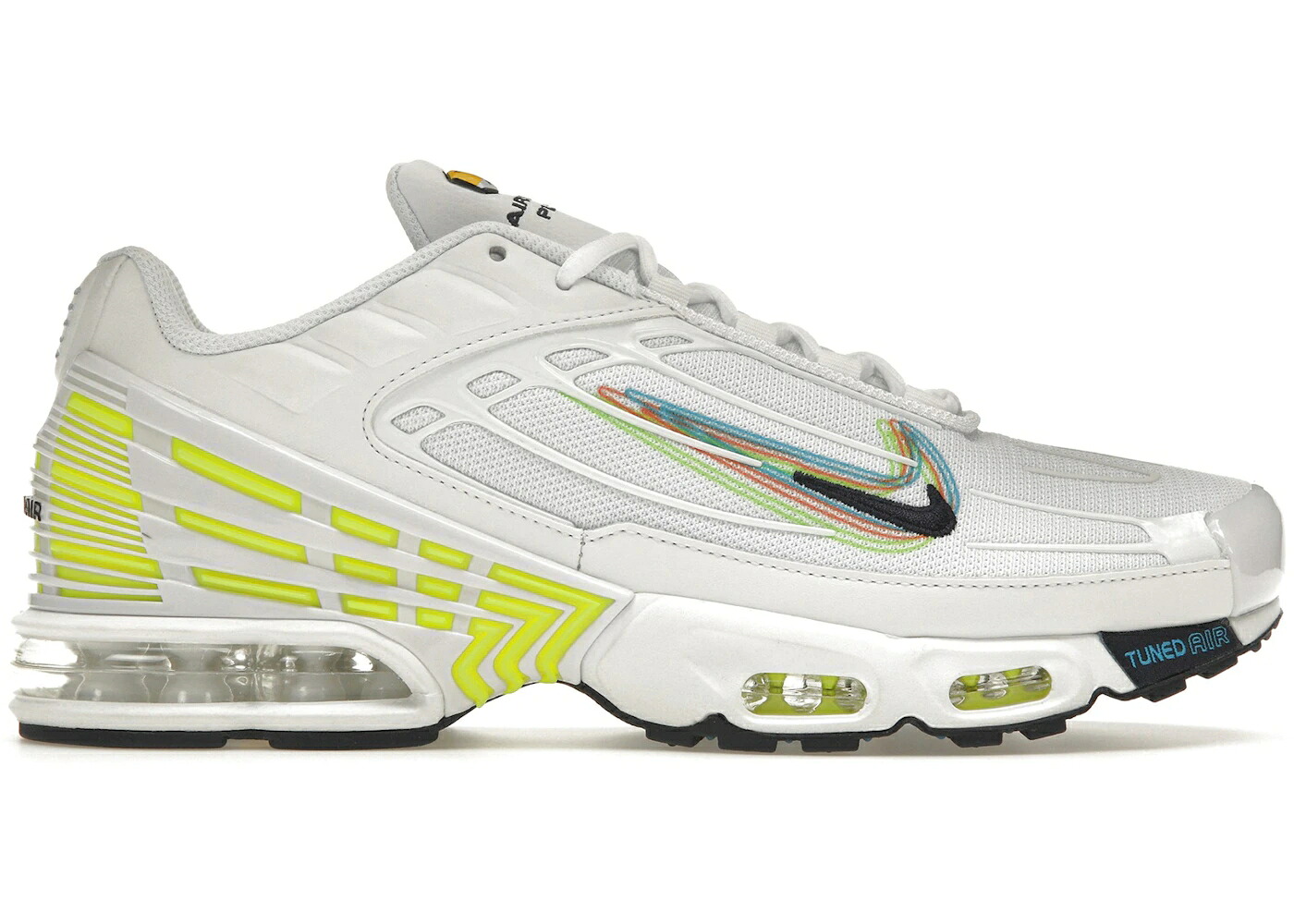 ナイキ マックス スウッシュ スウォッシュ 白いこと 白いこと エアマックスプラス スニーカー メンズ NIKE AIR MAX PLUS 3 3D SWOOSH WHITE VOLT / WHITE VOLT LIGHT MARINE