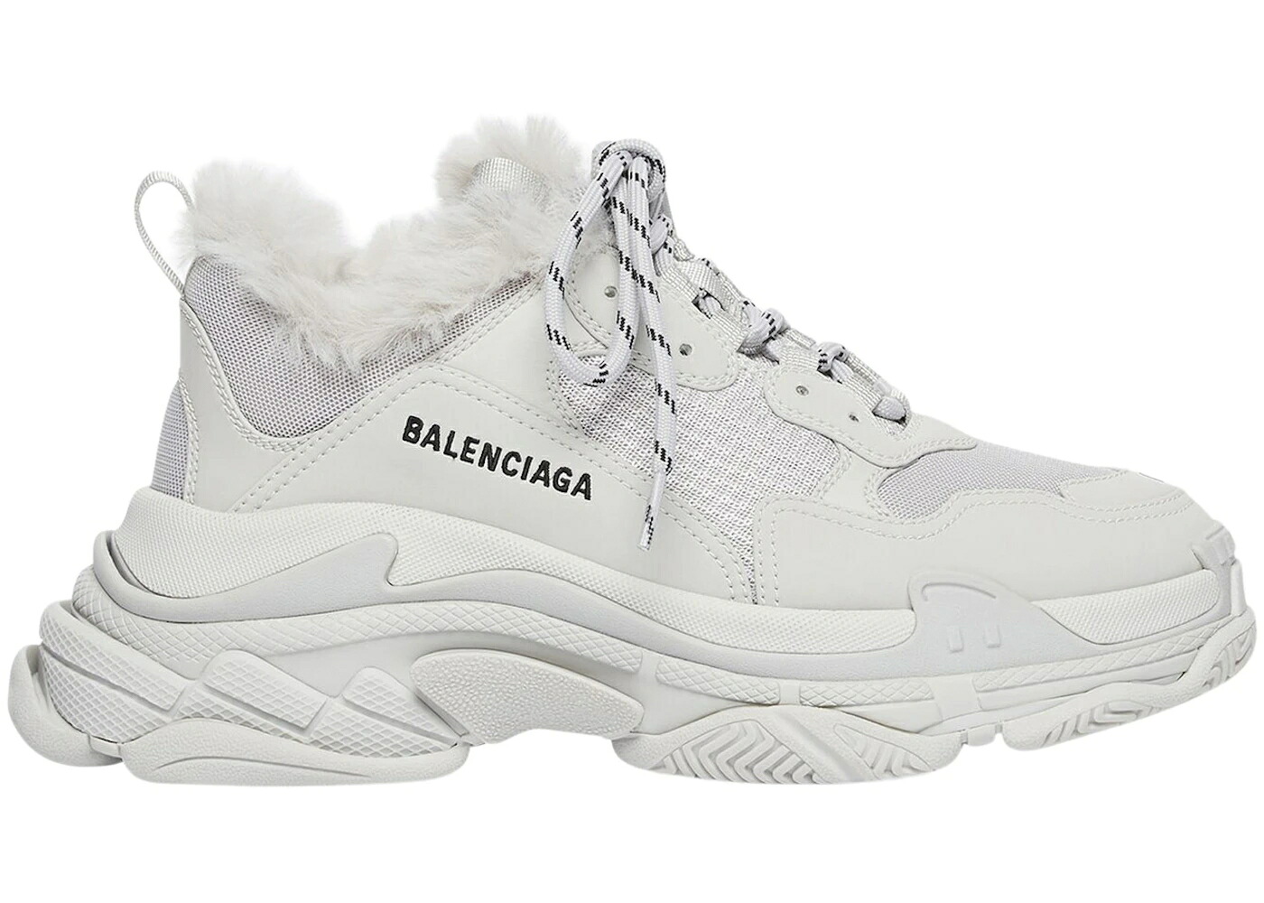 バレンシアガ 灰色 グレー WOMEN'S スニーカー レディース BALENCIAGA TRIPLE S FAKE FUR GREY (WOMEN'S) /