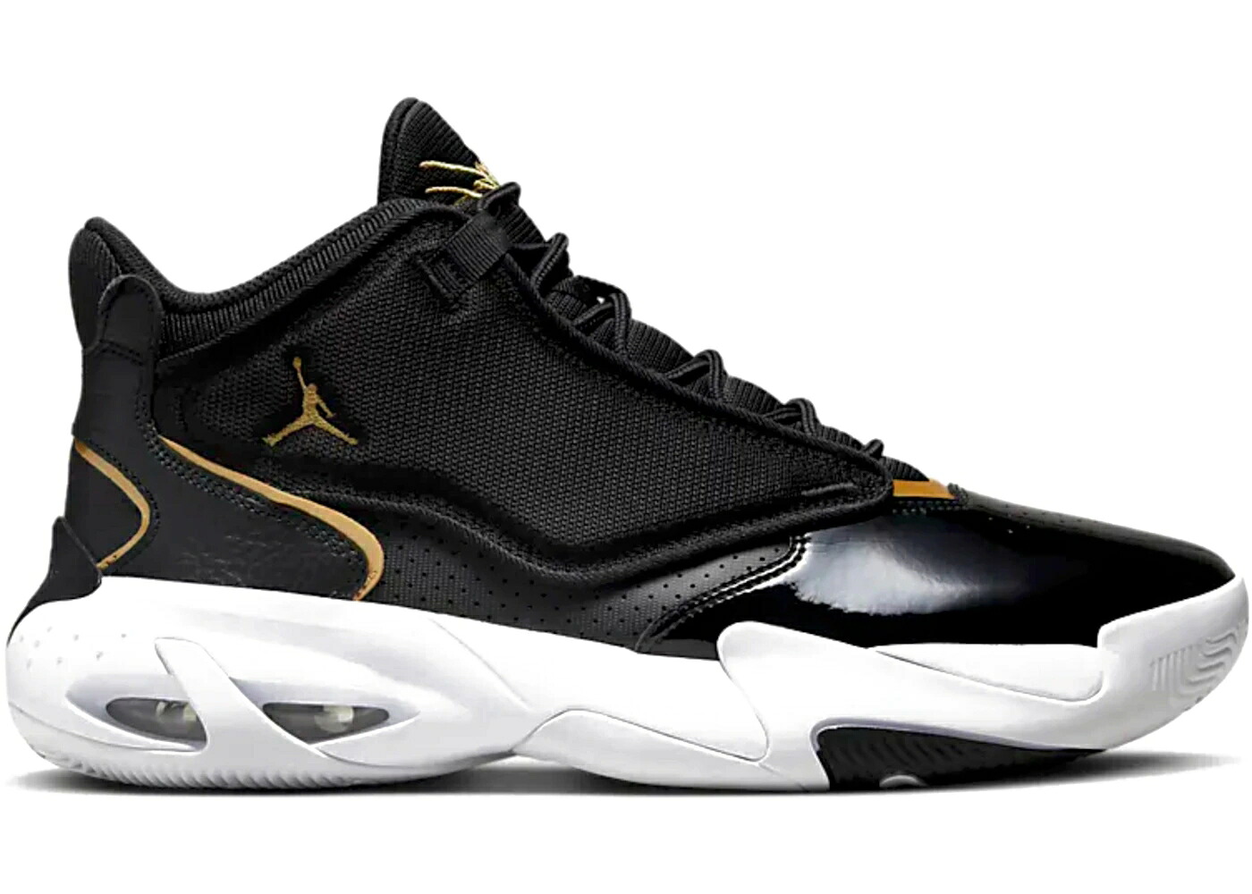 ナイキ ジョーダン マックス 雰囲気 黒いこと 黒いこと ゴールド 白いこと 白いこと スニーカー メンズ JORDAN MAX AURA 4 BLACK GOLD / BLACK WHITE METALLIC GOLD