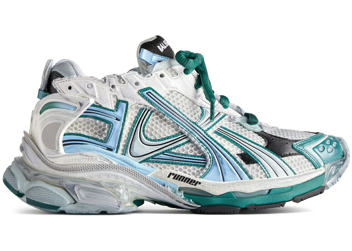 バレンシアガ 白色 ホワイト 緑 グリーン 青色 ブルー スニーカー メンズ BALENCIAGA RUNNER WHITE GREEN BLUE / WHITE GREEN BLUE
