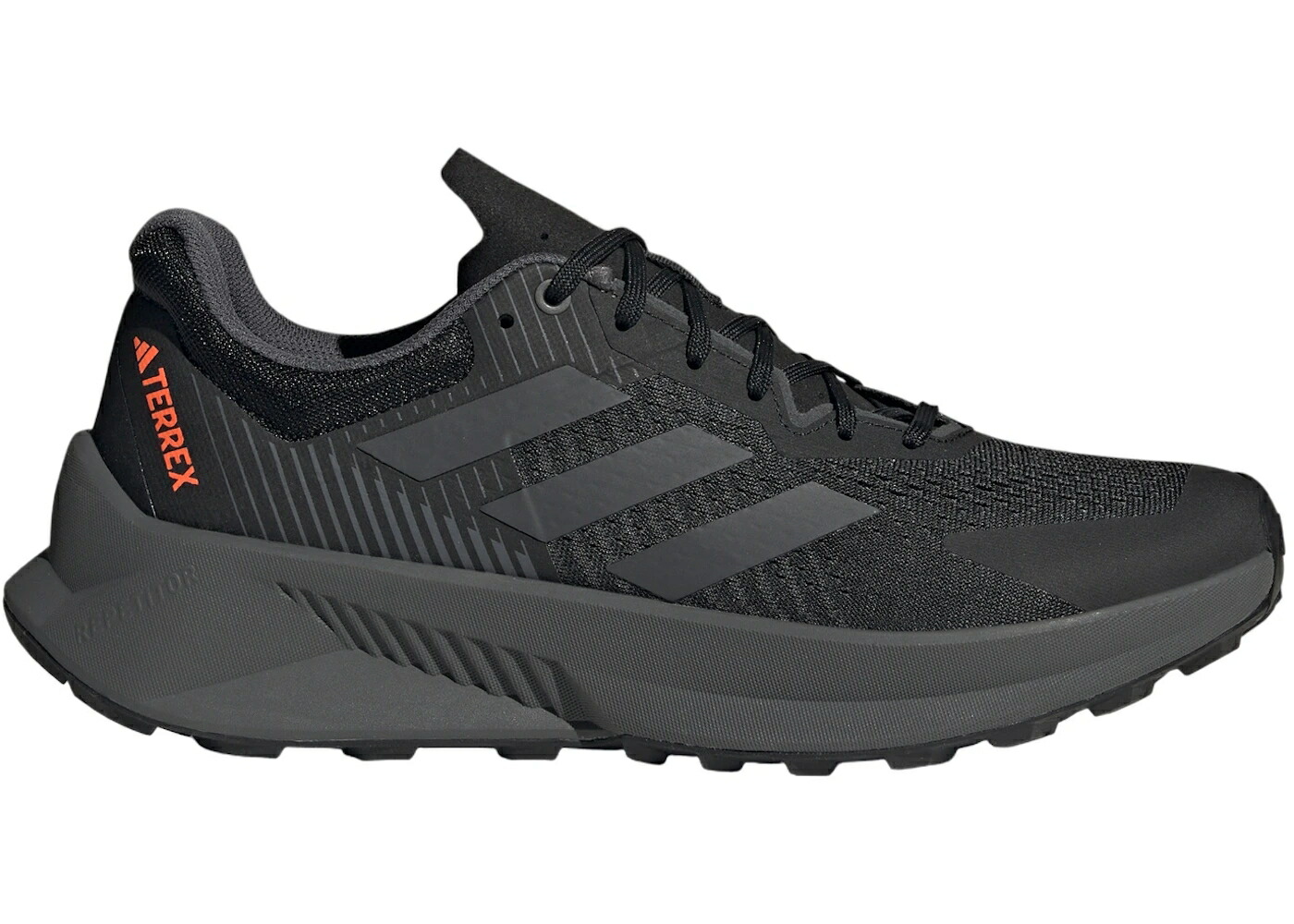 アディダス フローレス コア 黒色 ブラック 灰色 グレー インパクト 橙 オレンジ スニーカー メンズ ADIDAS TERREX SOULSTRIDE FLOW TRAIL CORE BLACK GREY IMPACT ORANGE / CORE BLACK GREY SIX IMPACT