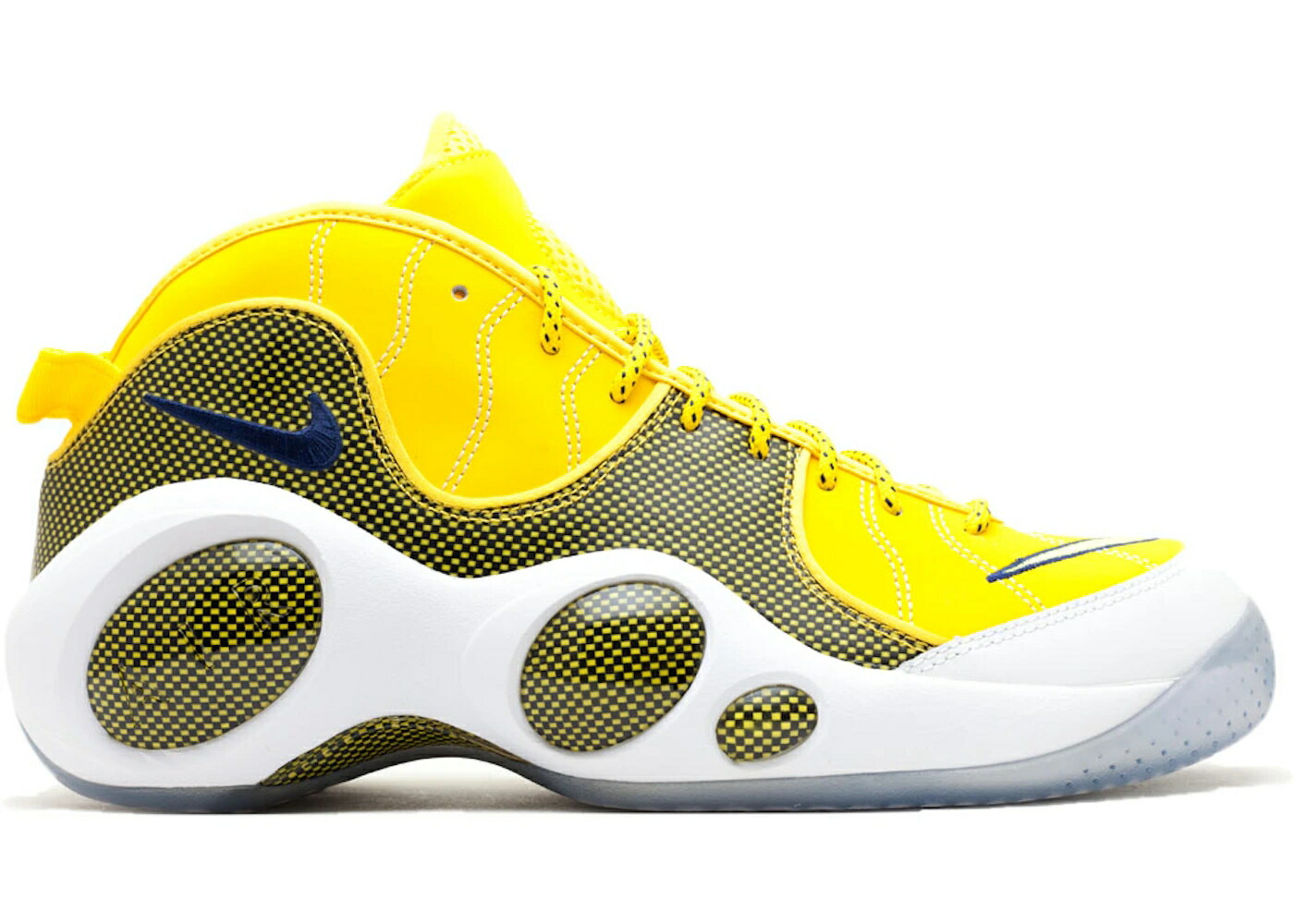ナイキ ズーム フライト キッド 黄色 イエロー ミッド 紺色 ネイビー 白色 ホワイト スニーカー メンズ NIKE AIR ZOOM FLIGHT 95 JASON KIDD / TOUR YELLOW MID NAVY WHITE