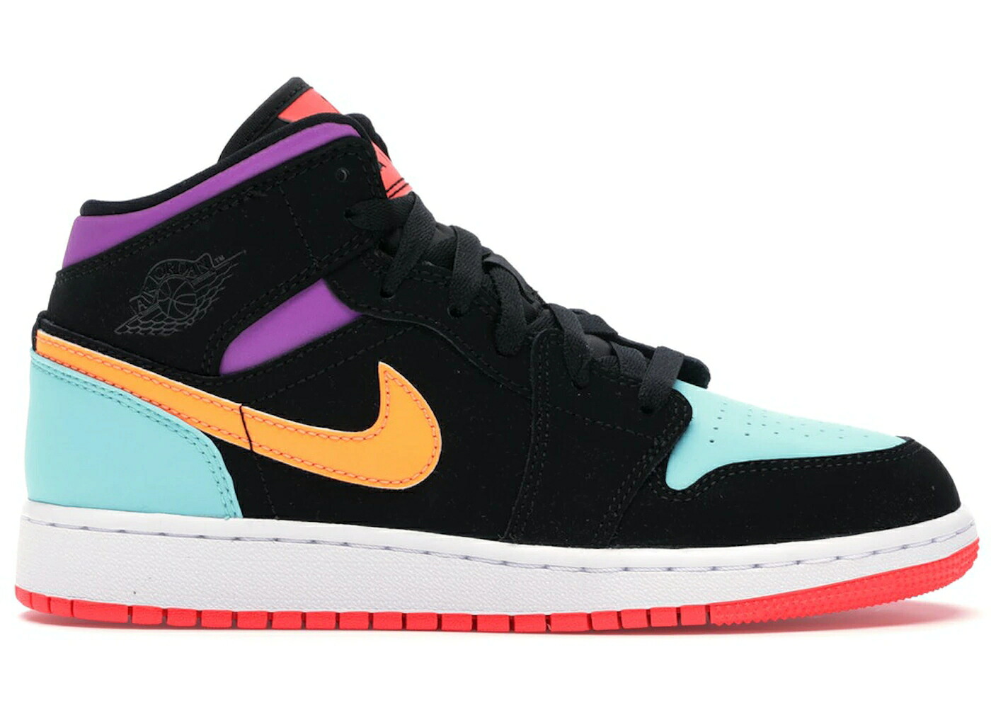 ナイキ ジョーダン ミッド 黒いこと 黒いこと お坊っちゃん キッズ JORDAN 1 MID MULTI-COLOR (GS) / BLACK MULTI COLOR もの言う花 マタニティ スニーカー