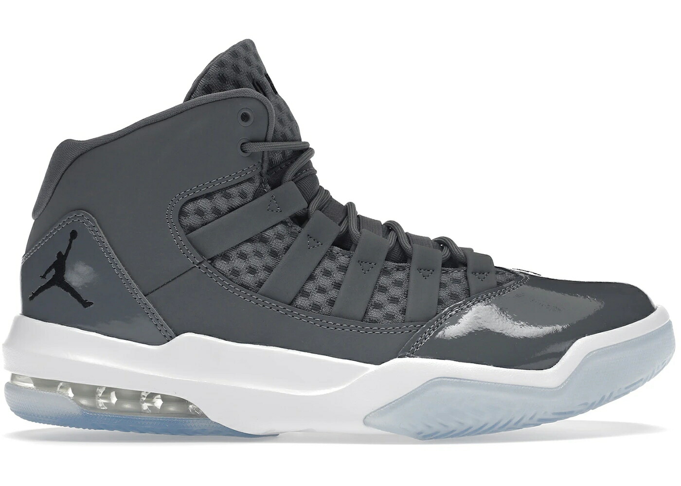 ナイキ ジョーダン マックス オーラ クール 灰色 グレー 黒色 ブラック 白色 ホワイト スニーカー メンズ JORDAN MAX AURA COOL GREY / COOL GREY BLACK WHITE CLEAR