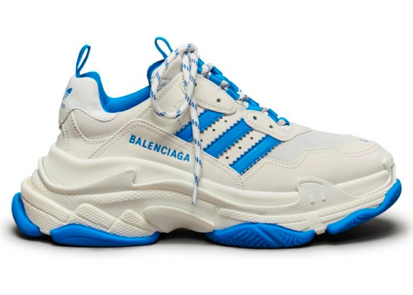 バレンシアガ アディダス 白色 ホワイト 青色 ブルー スニーカー メンズ BALENCIAGA X ADIDAS TRIPLE S WHITE BLUE / WHITE WHITE BLUE
