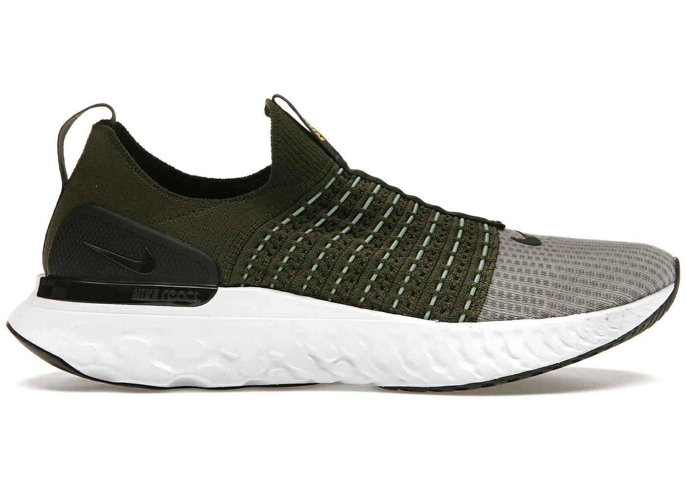 ナイキ リアクト ラン フライニット 緑 グリーン スニーカー メンズ NIKE REACT PHANTOM RUN FLYKNIT 2 ROUGH GREEN SEQUOIA / ROUGH GREEN SEQUOIA ENAMEL GREEN
