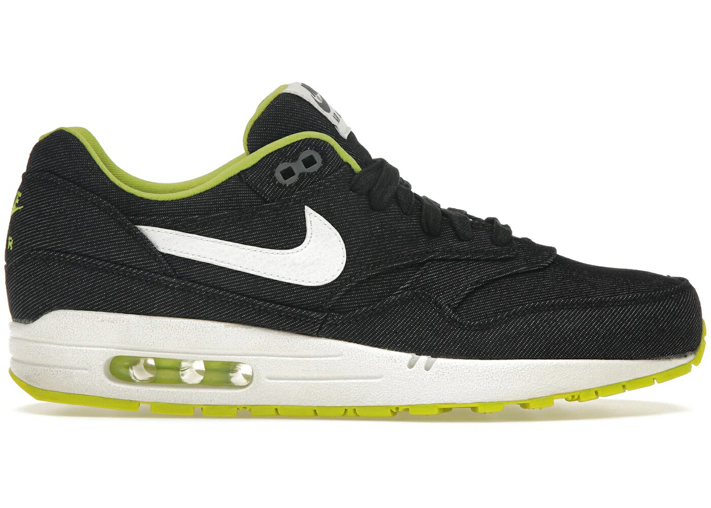 ナイキ マックス 黒色 ブラック デニム 白色 ホワイト クール 灰色 グレー エアマックス スニーカー メンズ NIKE AIR MAX 1 BLACK DENIM CYBER / BLACK WHITE CYBER COOL GREY