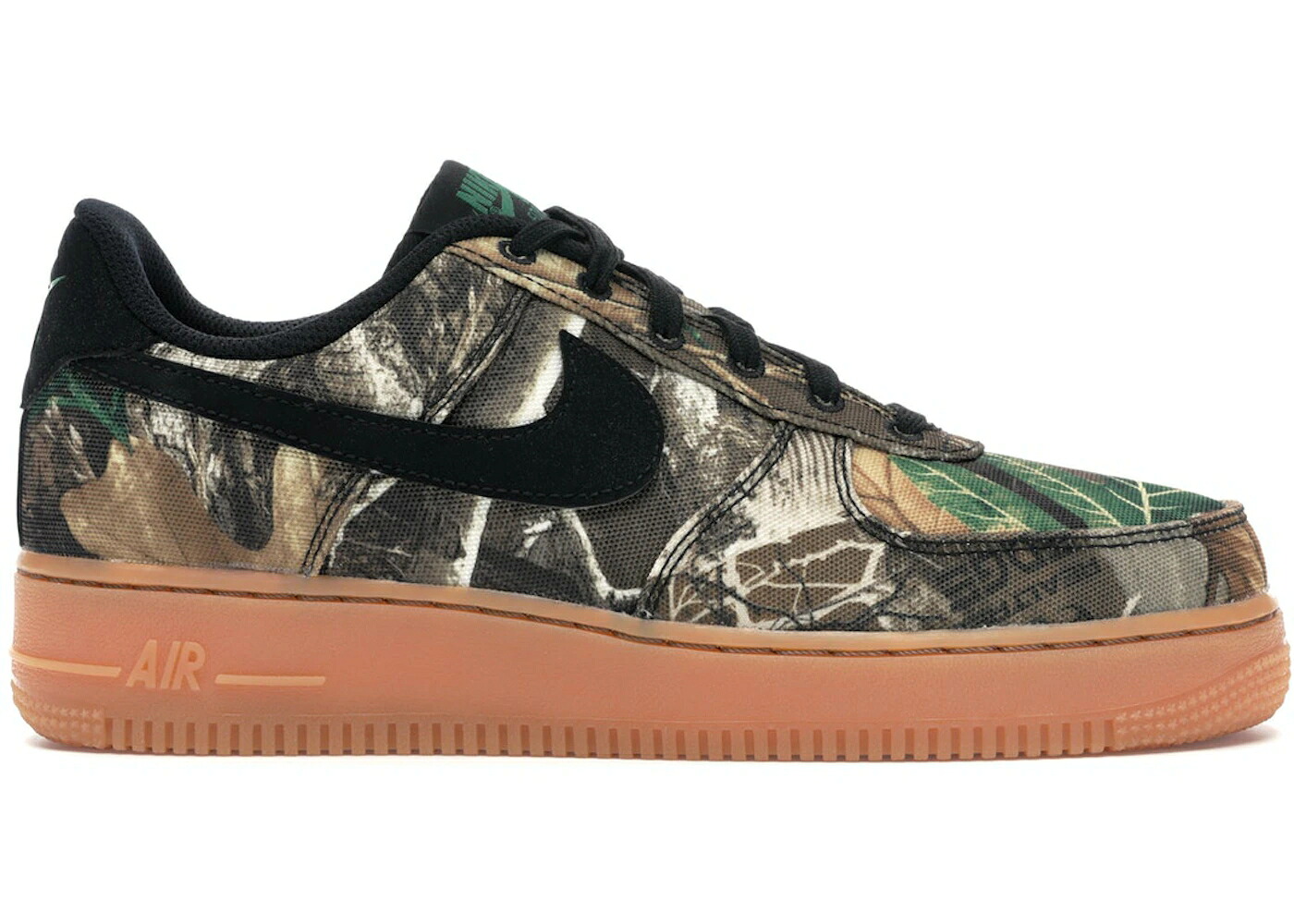 ナイキ 黒色 ブラック エアフォース スニーカー メンズ NIKE AIR FORCE 1 LOW REALTREE BLACK / BLACK BLACK ALOE VERDE GUM