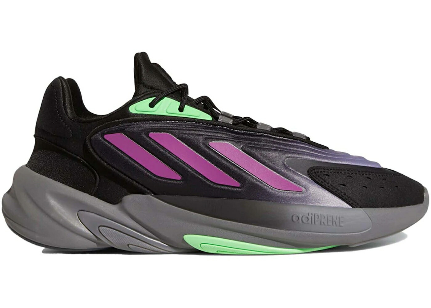 アディダス 黒色 ブラック 紫 パープル 緑 グリーン コア 灰色 グレー スニーカー メンズ ADIDAS OZELIA BLACK PURPLE SCREAMING GREEN / CORE BLACK SCREAMING GREEN GREY