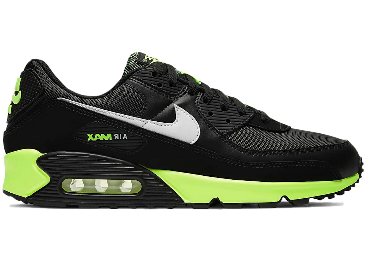 ナイキ マックス 黒いこと 黒いこと 菩提樹 白いこと 白いこと 大気圏マックス スニーカー メンズ NIKE AIR MAX 90 BLACK HOT LIME / BLACK WHITE HOT LIME