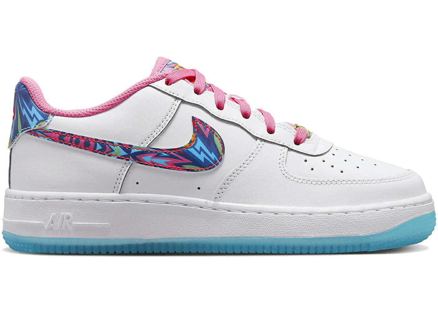 ナイキ 白いこと 白いこと サクラ色 空軍 \u002707 御坊っちゃん キッズ NIKE AIR FORCE 1 LOW ALL-STAR (2023) (GS) / WHITE MULTI COLOR PINK GLOW もの言う花 マタニティ スニーカー
