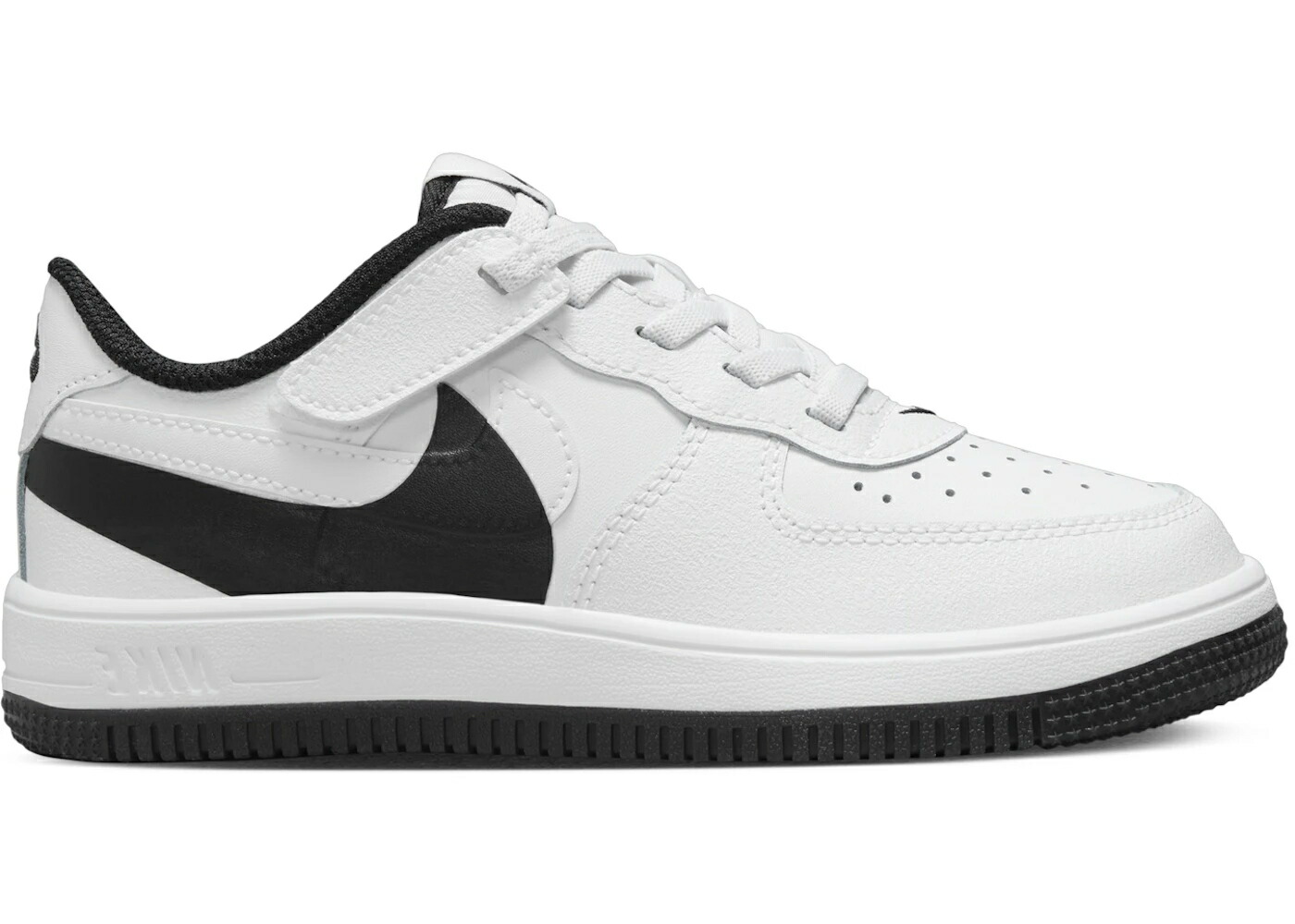 ナイキ 白色 ホワイト 黒色 ブラック ジュニア キッズ NIKE FORCE 1 LOW LV8 EASYON WHITE BLACK (PS) / WHITE BLACK WHITE ベビー マタニティ スニーカー|スニケス