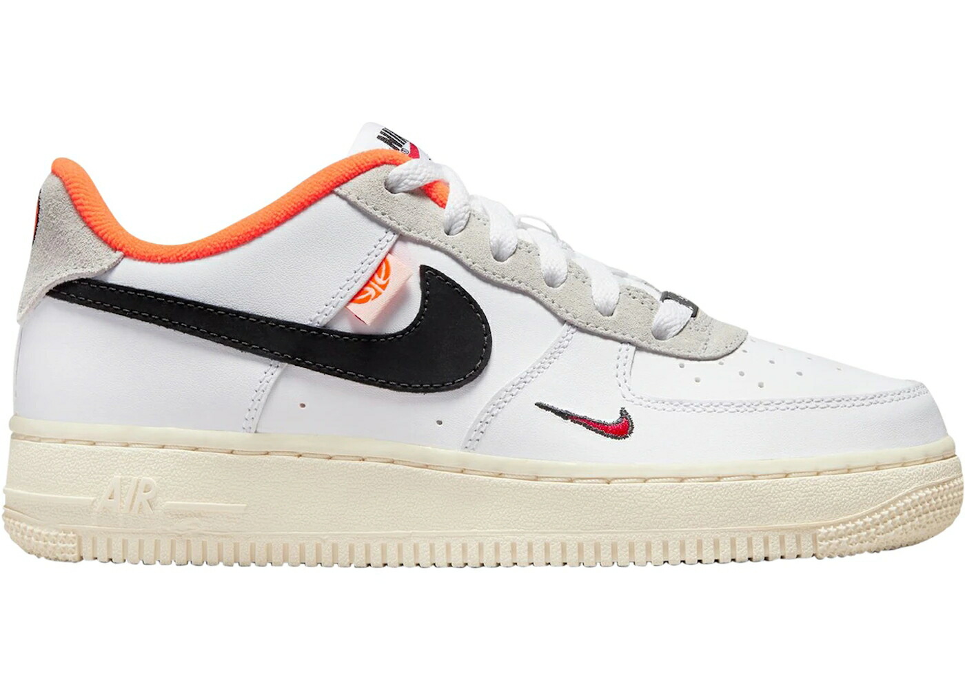 ナイキ 白色 ホワイト 橙 オレンジ エアフォース ジュニア キッズ NIKE AIR FORCE 1 LOW 07 HOOPS (GS) / WHITE COCONUT MILK TOTAL ORANGE ベビー マタニティ スニーカー