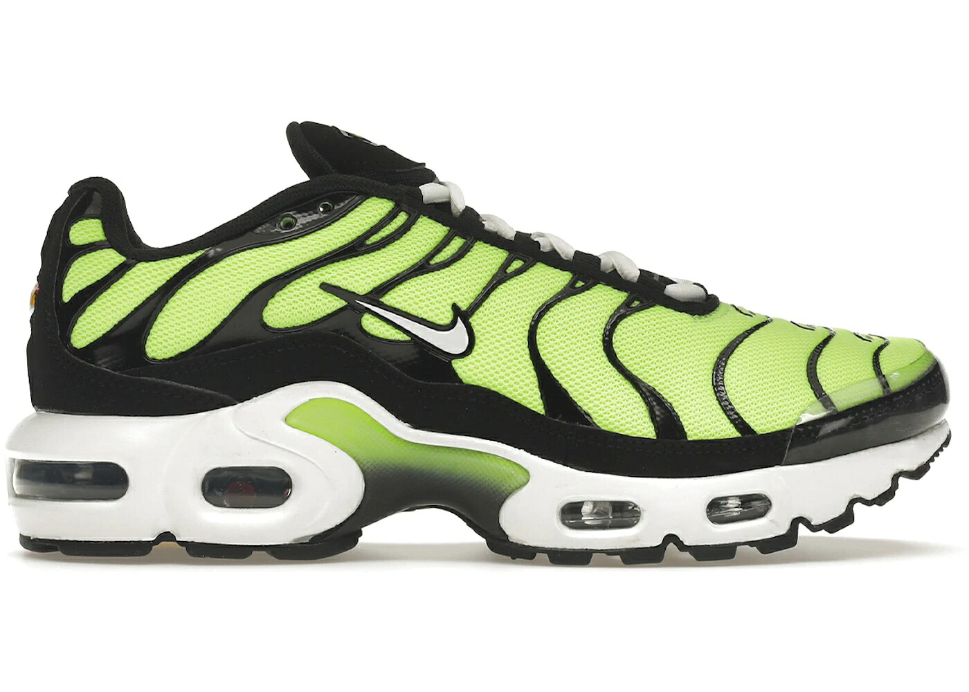 ナイキ マックス ライム 黒色 ブラック 白色 ホワイト エアマックスプラス ジュニア キッズ NIKE AIR MAX PLUS HOT LIME (GS) / HOT LIME BLACK WHITE ベビー マタニティ スニーカー|スニケス