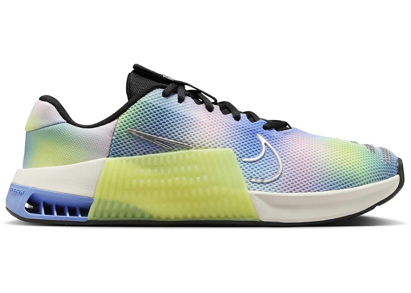 ナイキ 黒色 ブラック 銀色 シルバー WOMEN'S スニーカー レディース NIKE METCON 9 SE BLACK LIGHT LEMON TWIST ROYAL PULSE METALLIC SILVER (WOMEN'S) / BLACK LIGHT LEMON TWIST ROYAL｜スニケス