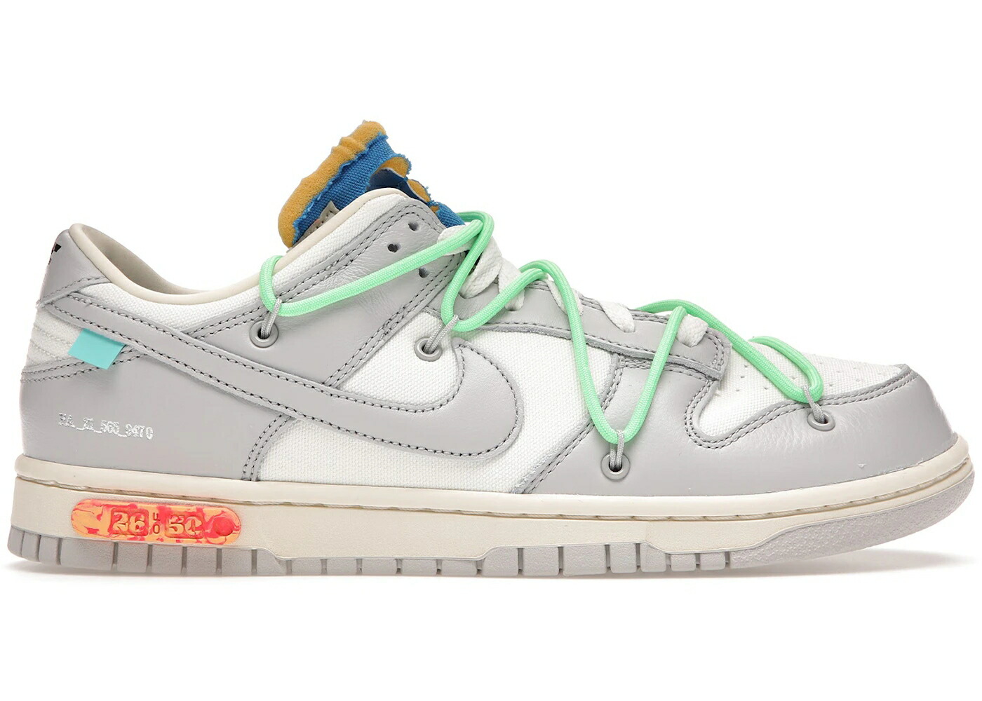 ナイキ ダンク オフホワイト 灰色 グレー ダンクロー スニーカー メンズ NIKE DUNK LOW OFF-WHITE LOT 26 / SAIL NEUTRAL GREY