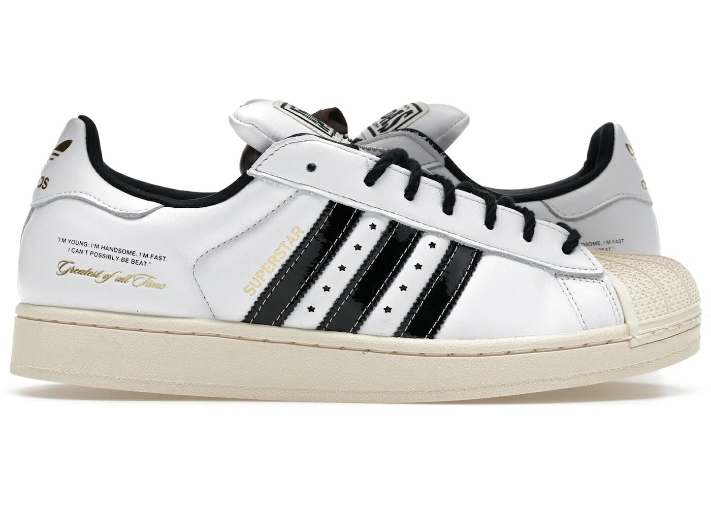 アディダス はやりっ児 白いこと 白いこと 中核グループ 黒いこと 黒いこと スニーカー メンズ ADIDAS SUPERSTAR MUHAMMAD ALI / CLOUD WHITE CORE BLACK