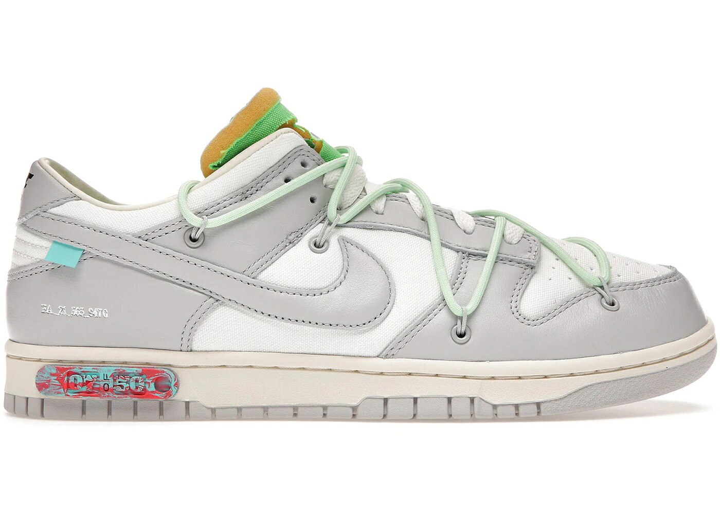 ナイキ ダンク 象牙色 薄墨色 薄墨色 緑 緑であること ダンクロー スニーカー メンズ NIKE DUNK LOW OFF-WHITE LOT 7 / SAIL NEUTRAL GREY VAPOR GREEN