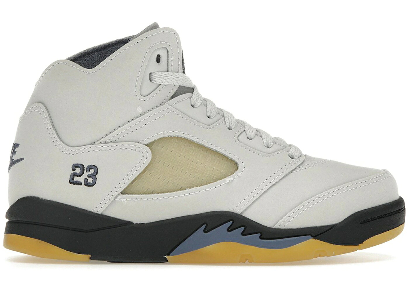 ナイキ ジョーダン 黒色 ブラック 青色 ブルー ジュニア キッズ JORDAN 5 RETRO A MA MANI RE DAWN (PS) / PHOTON DUST BLACK DIFFUSED BLUE ベビー マタニティ スニーカー|スニケス