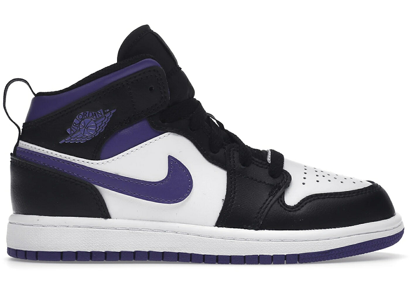 ナイキ ジョーダン ミッド 黒色 ブラック 白色 ホワイト ジュニア キッズ JORDAN 1 MID DARK IRIS (PS) / BLACK DARK IRIS WHITE ベビー マタニティ スニーカー