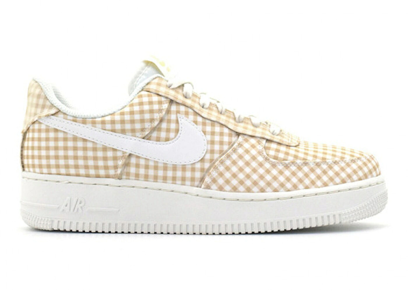 ナイキ ベージュ 白いこと 白いこと 空軍 WOMEN\u0027S スニーカー レディース NIKE AIR FORCE 1 LOW QS BEIGE GINGHAM (WOMEN\u0027S) / WHITE BEIGE WHITE