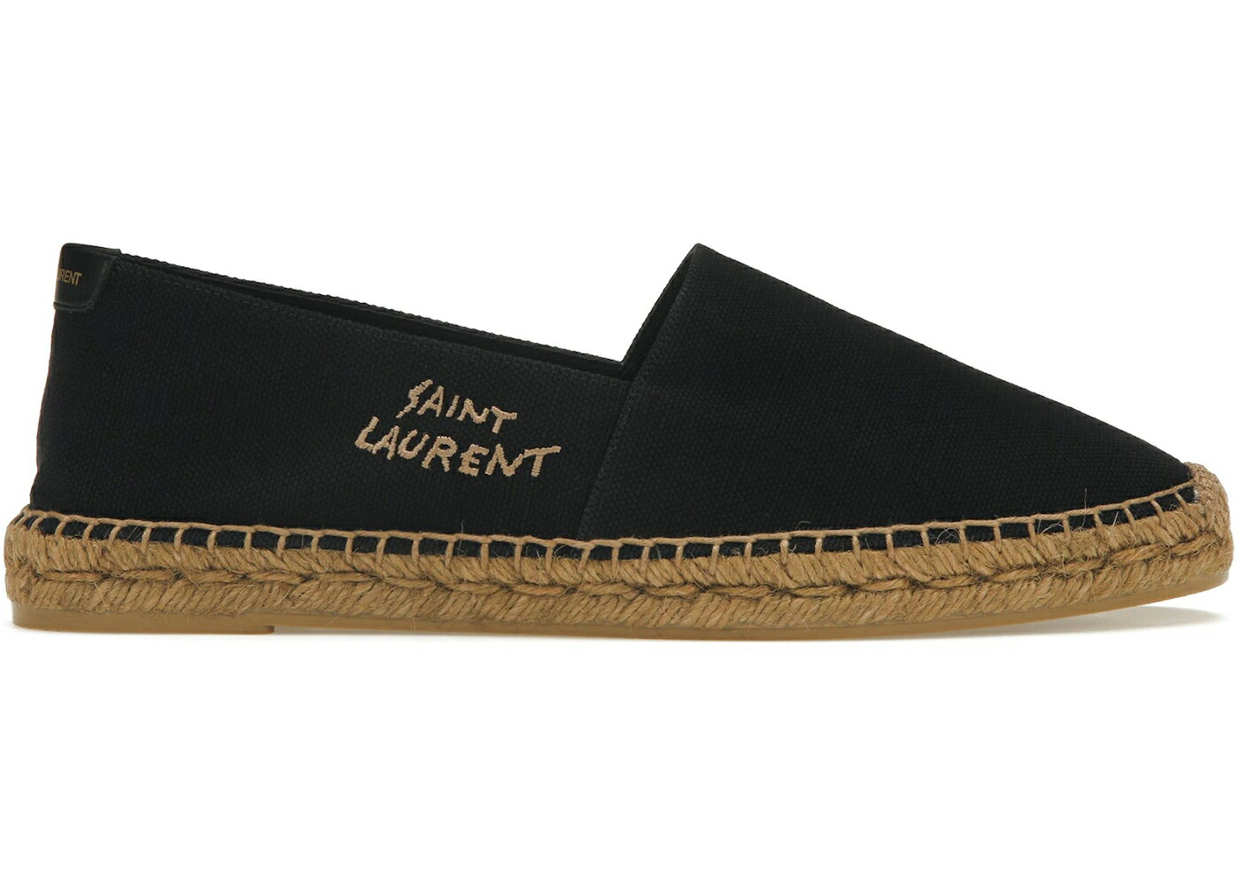 サンローラン 黒色 ブラック スニーカー メンズ SAINT LAURENT SAINT LAURENT EMBROIDERED ESPADRILLES BLACK /