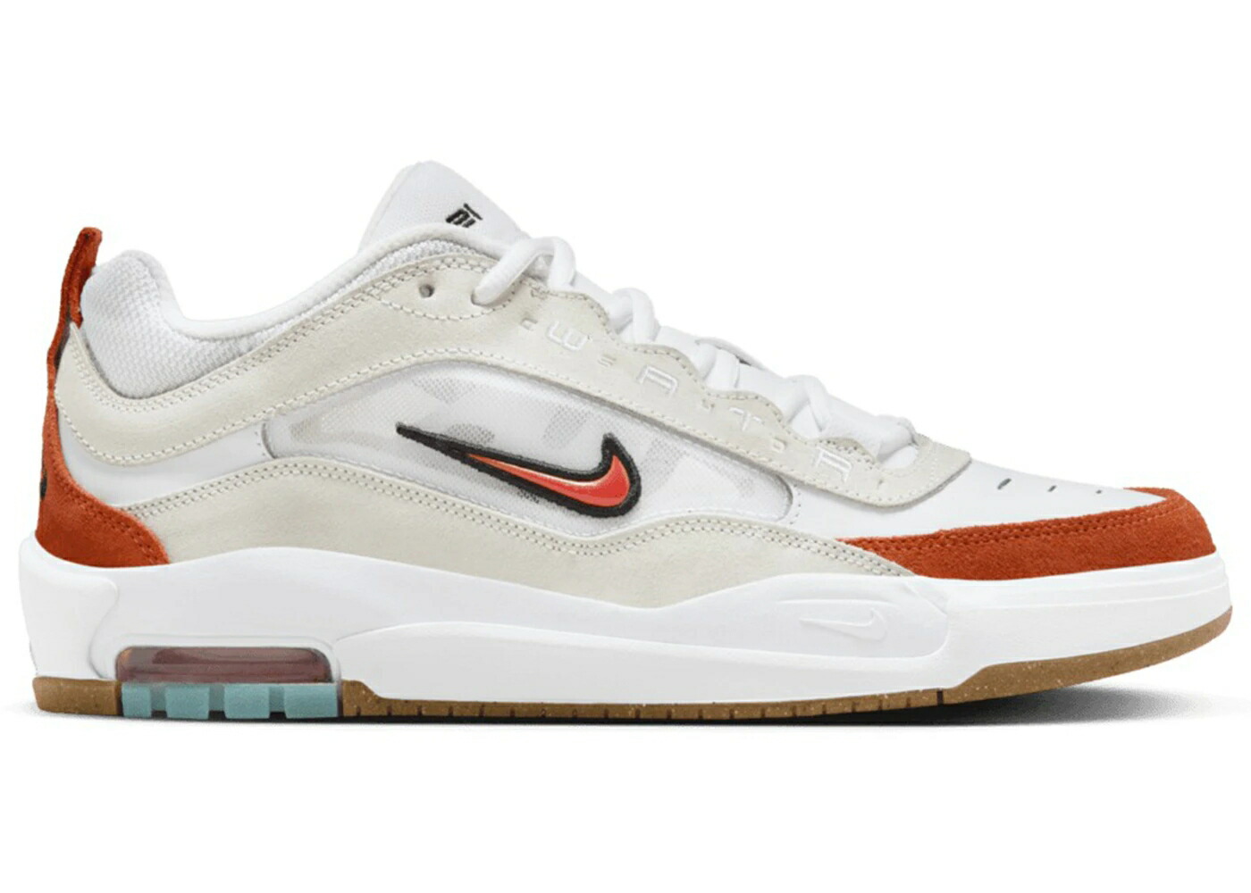 ナイキ エスビー マックス 白色 ホワイト 橙 オレンジ 黒色 ブラック エアマックス スニーカー メンズ NIKE SB AIR MAX ISHOD WAIR WHITE ORANGE GUM / WHITE ORANGE SUMMIT WHITE BLACK