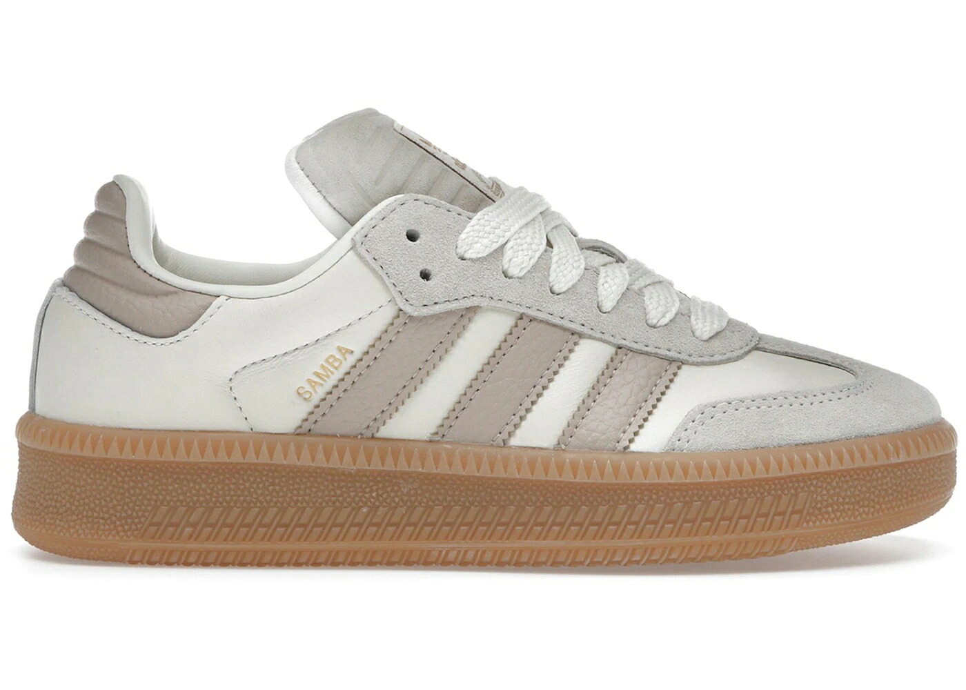 アディダス サンバ 白色 ホワイト 茶色 ブラウン ジュニア キッズ ADIDAS SAMBA XLG OFF WHITE CLAY BROWN GUM (GS) / OFF WHITE CLAY BROWN GUM 3 ベビー マタニティ スニーカー|スニケス
