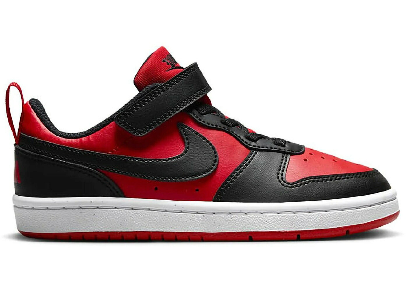 ナイキ コート 赤 レッド 黒色 ブラック 白色 ホワイト コートバーロウ ジュニア キッズ NIKE COURT BOROUGH LOW RECRAFT UNIVERSITY RED BLACK (PS) / UNIVERSITY RED WHITE BLACK ベビー マタニティ スニーカー