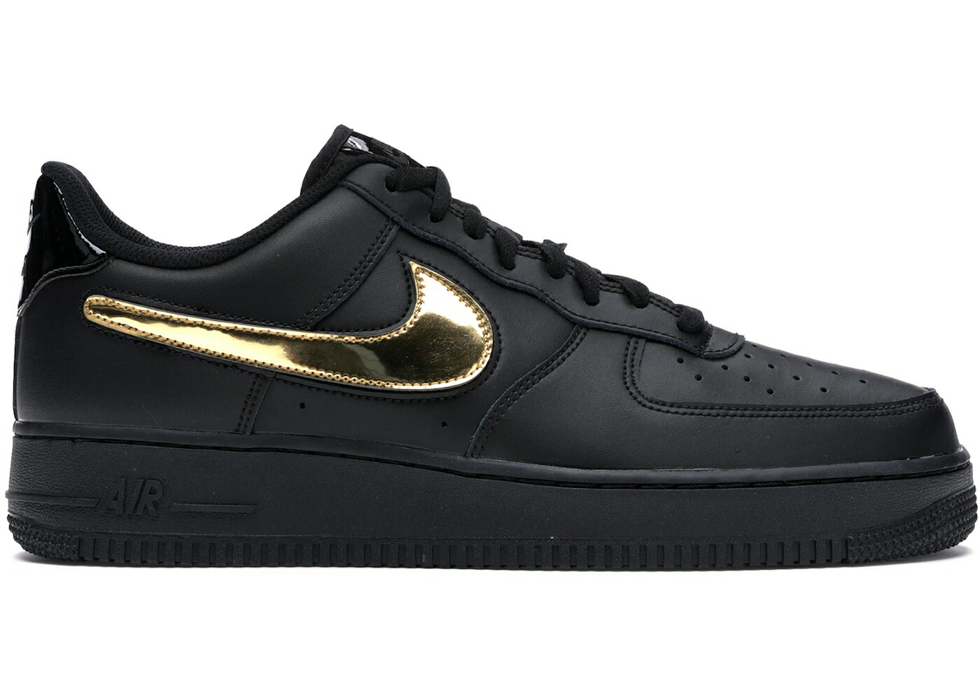ナイキ 黒いこと 黒いこと ゴールド スウッシュ スウォッシュ 空軍 スニーカー メンズ NIKE AIR FORCE 1 BLACK METALLIC GOLD REMOVABLE SWOOSH PACK / BLACK METALLIC GOLD BLACK