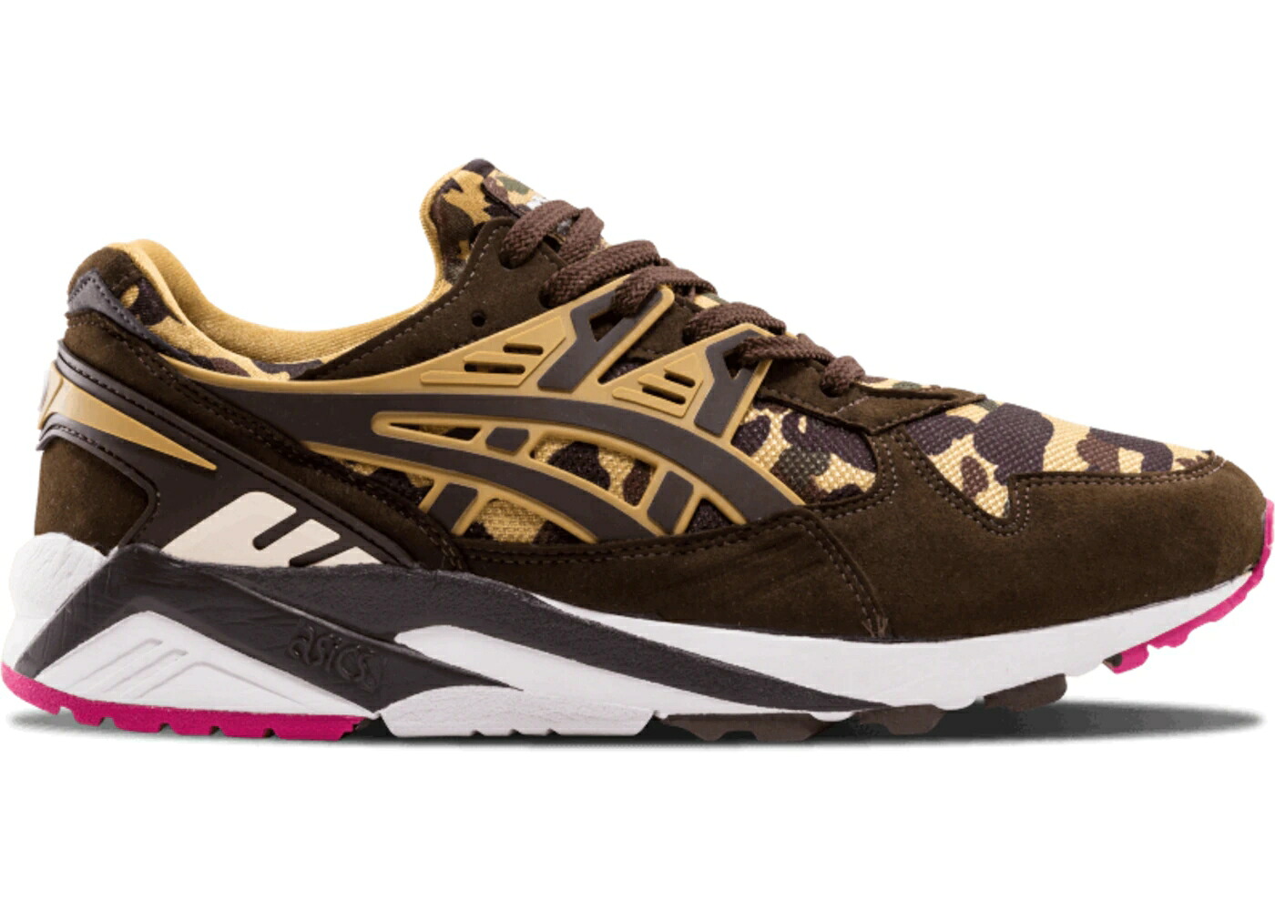 アシックス 茶色 ブラウン カモ柄 黒色 ブラック ピンク スニーカー メンズ ASICS GEL-KAYANO BAPE BROWN CAMO / BLACK CAMO PINK