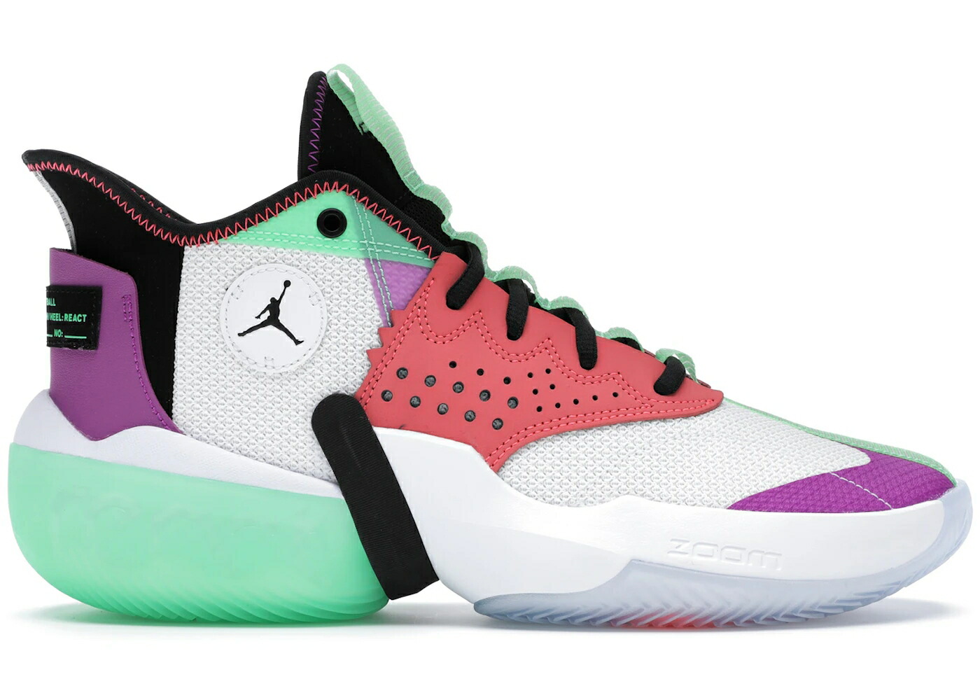 ナイキ ジョーダン リアクト 白いこと 白いこと 黒いこと 黒いこと 紫 相撲取り草 スニーカー メンズ JORDAN REACT ELEVATION WHITE MULTI-COLOR / WHITE BLACK HYPER VIOLET FLASH