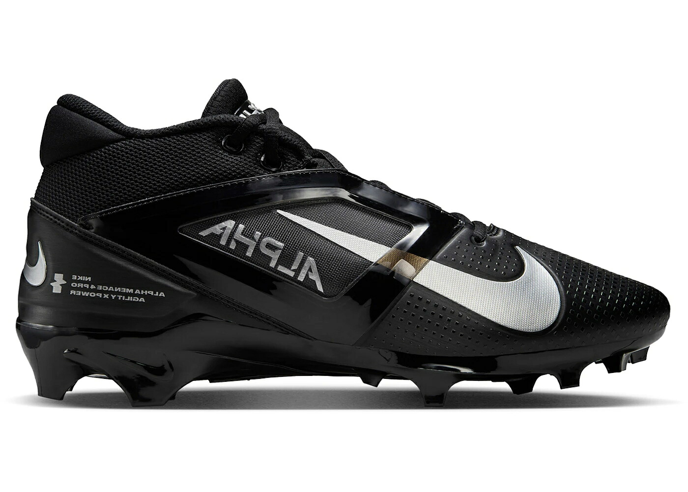 ナイキ アルファ 労働者階級 黒いこと 黒いこと しろがね色 しろがね色 スニーカー メンズ NIKE ALPHA MENACE 4 PRO BLACK METALLIC SILVER / BLACK METALLIC SILVER
