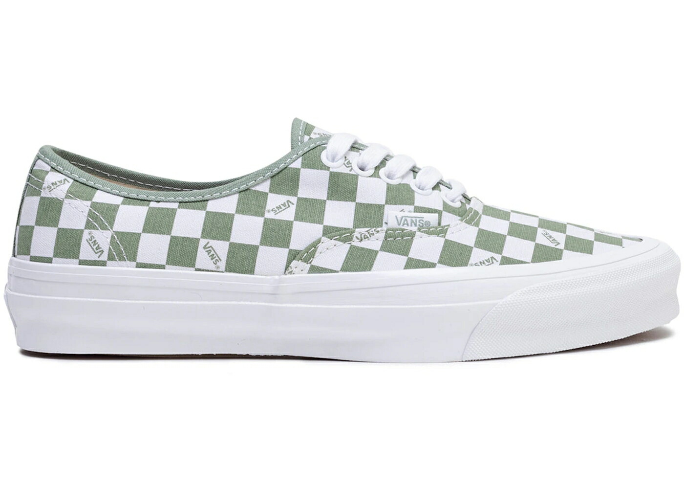 ヴァンズ バンズ ボルト オーセンティック 白色 ホワイト 緑 グリーン スニーカー ユニセックス VANS VAULT OG AUTHENTIC LX CHECKERBOARD WHITE LODEN GREEN / CHECKERBOARD LODEN メンズ