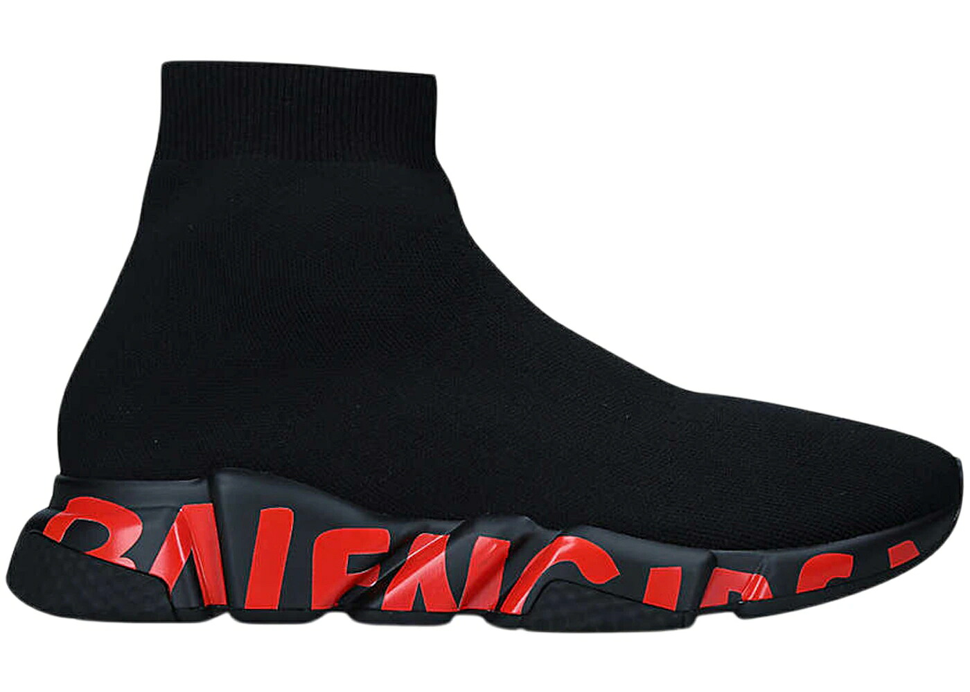 バレンシアガ 素早さ 黒いこと 黒いこと 赤 赤いこと 2.0 スニーカー メンズ BALENCIAGA SPEED GRAFFITI BLACK RED / BLACK BLACK RED