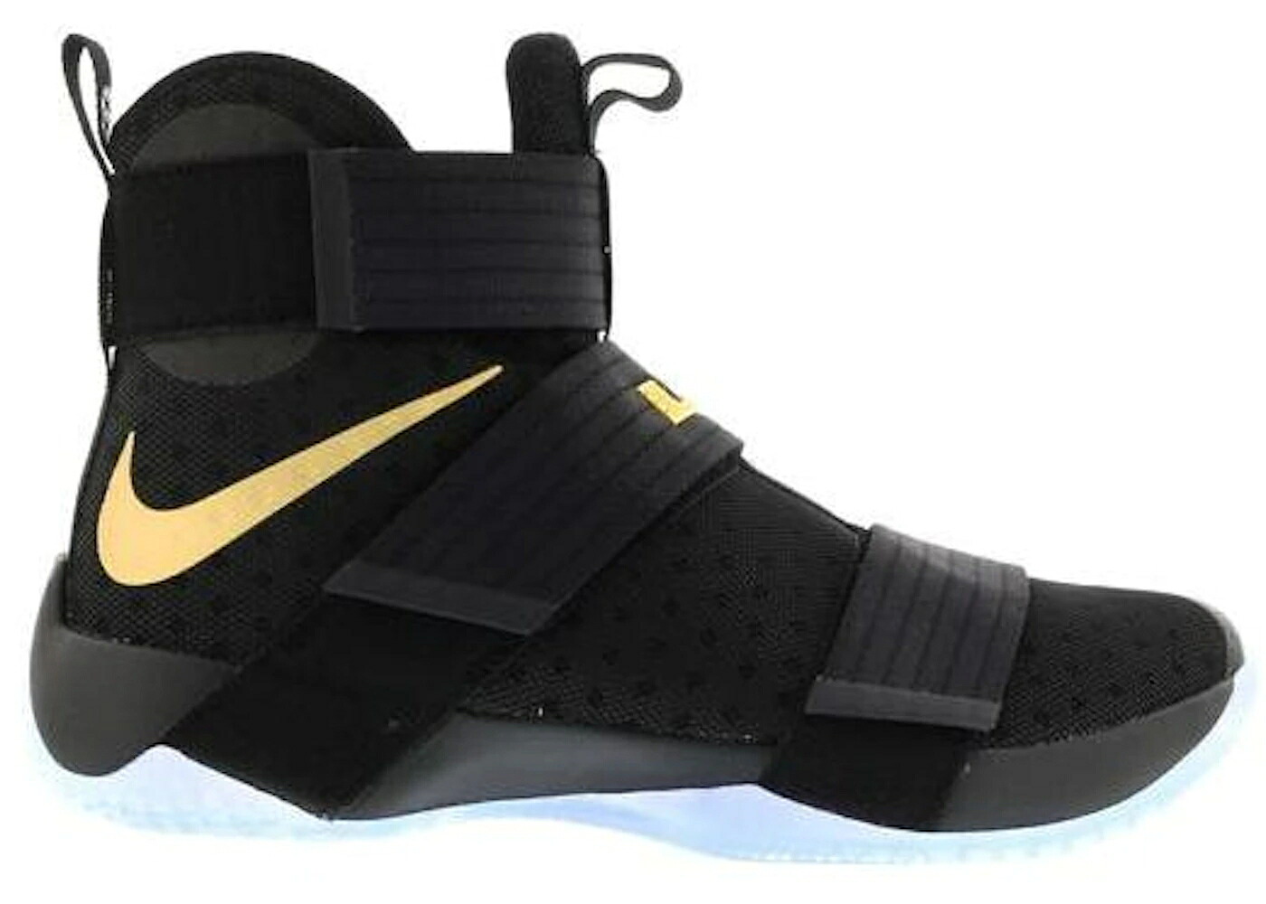 ナイキ レブロン 望遠レンズ ソルジャー 黒いこと 黒いこと ゴールド スニーカー メンズ NIKE LEBRON ZOOM SOLDIER 10 BLACK GOLD (NIKE ID) / BLACK METALLIC GOLD