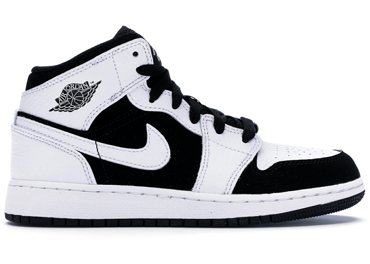 ナイキ ジョーダン ミッド 白いこと 白いこと 黒いこと 黒いこと お坊っちゃん キッズ JORDAN 1 MID WHITE BLACK (GS) / WHITE BLACK WHITE もの言う花 マタニティ スニーカー