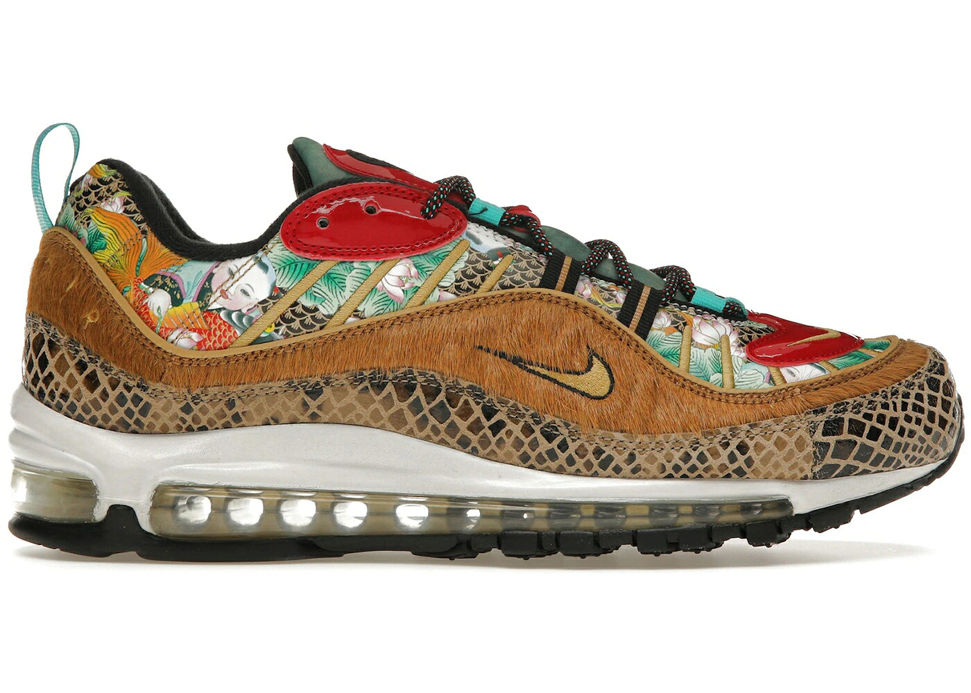 ナイキ マックス ゴールド エア湖マックス スニーカー メンズ NIKE AIR MAX 98 CHINESE NEW YEAR (2019) / MULTI COLOR METALLIC GOLD