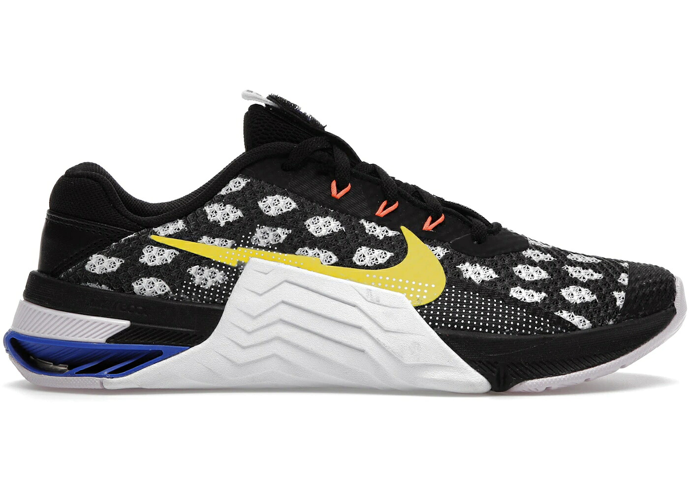 ナイキ 黒色 ブラック 白色 ホワイト 青色 ブルー 黄色 イエロー スニーカー メンズ NIKE METCON 7 BLACK WHITE PATTERN / BLACK WHITE RACER BLUE YELLOW